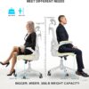 Home Office Chair, Ergonomic Comfy Desk Chair, High Back Computer Chair- Adjustable Headrest with Flip-Up Arms, Lumbar Support, Swivel Executive Task Chair (Modern, Beige)