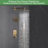 VANFOXLE Shower Faucet Set Brushed Gold Shower System,Push Button Diverter Shower Faucet with 2 in 1 Handheld, Wall Mount 10 Inch Shower Head with 6 Inch Shower Head
