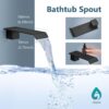 Aolemi 10 Inch Rainfall Shower Tub Faucet Set Wall Mount,Tub and Shower Faucet Combo,Shower System,with 2 in 1 Handheld Sprayer,Rough-in Valve,with Curved Spout,Matte Black