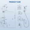ESNBIA Bathtub Shower System with Tub Spout, Black Shower Faucet Set with 6" Rain Shower Heads, High Pressure Shower Head Set, Wall Mount Shower Fixtures with 3-Way Shower Diverter, Matte Black