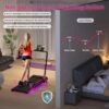 Walking Pad Treadmill with Incline and Lights, Under Desk Treadmill with Incline for Home Office, 3 in 1 Portable Treadmill with LED Display and APP