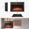 32" Electric Fireplace Inserts Heater - Recessed Fire Places Electric Fireplace Insert with Remote Control, 8H Timer, 6 Brightness Settings, 750 | 1500W, (32" W x 22" H) Black