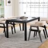 CIM0TA Modern Barrel Dining Chairs with Arms Set of 6, Upholstered Fabric Kitchen & Dining Room Chairs with Open Back/Black Wood Legs, Comfortable Side Chairs, Linen Beige