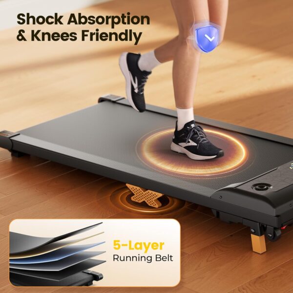 TINEF Under Desk Treadmill for Home and Office, Incline Walking Pad for Aerobic Exercise at Home, 4 in 1 Portable Treadmill for Walking, Jogging, Running and Climbing, 265 LBS Capacity