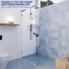 Shower Door Support Bracket, Stainless Steel Stabilizer Brace for 1/4"(6mm) 5/19"(8mm) 1/2"(10mm) Framless Shower Glass Door, 9.45 Inch Long, 3.4 Inch Right Bar, Matte Black