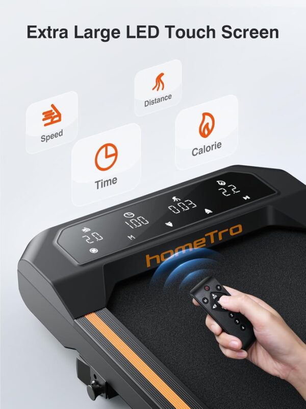 2.5HP Walking Pad with Incline, Compact Treadmill for Home/Office, Portable Under Desk Treadmills 300lbs for Jogging/Running, with LED Display/APP&Remote Control/Handy Lube Hole, Assembly Free