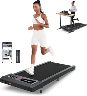 WELLFIT 2025 Smart Walking Pad Treadmill with 10% Incline & 4 MPH & 265+ lbs Capacity,40 dB Quiet Under Desk Walking Jogging Flat Mat Work for Home Office,APP/Remote Control,LED Display,No-Assembly