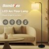 BoostArea Dimmable Floor Lamp for Living Room,Arc Sofa Lamps with Remote Control,Stepless Dimmable & Colors Temperature,2700k-6500k,67 in,Tall Modern Standing Lamp for Bedroom Study Room Office,White