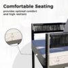 Grand patio 5-Piece Outdoor Dining Set for 4 with 1 Rectangle Expandable Table for 4-6 Person, Metal Woven Wicker Fixed Patio Chairs with Thickened Cushions for Yard, Poolside (Black)