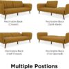 Novogratz Brittany 82 Inch Futon Sofa Bed, Upholstered Couch Sleeper with Tufted Back, Mid-Century Modern, Mustard