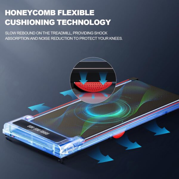 GORISE Walking Pad, Under Desk Treadmills for Home, Walking Pad with APP, Treadmills with Remote Control and LED Display, 3 in 1 Portable Walking Treadmill, Shock Absorption Design, 300 Lbs Capacity
