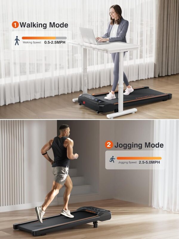 2.5HP Walking Pad with Incline, Compact Treadmill for Home/Office, Portable Under Desk Treadmills 300lbs for Jogging/Running, with LED Display/APP&Remote Control/Handy Lube Hole, Assembly Free