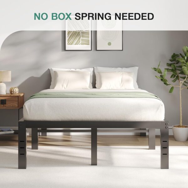 Novilla Bed Frame Queen Size, 18 Inch Simplicity Metal Platform Queen Bed Frame with Underbed Storage, No Box Spring Needed, Heavy Duty Steel Slat Support, for Bedroom, Guest Room, Noiseless