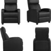 Yaheetech Recliner Chair PU Leather Recliner Sofa Home Theater Seating with Lumbar Support Overstuffed High-Density Sponge Push Back Recliners Armchair for Living Room
