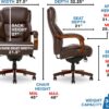 La-Z-Boy Delano Big & Tall Executive Office Chair, High Back Ergonomic Lumbar Support, Bonded Leather, Brown