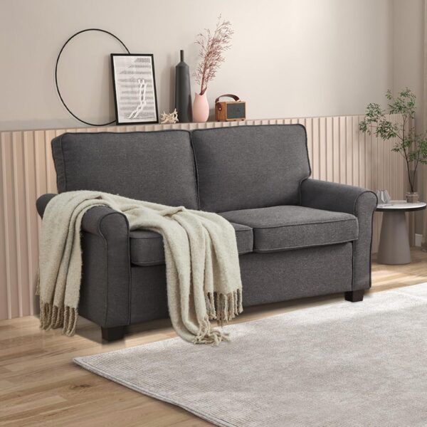 Convertible Pull Out Sofa Bed - Modern Sofa Sleeper Couch, Pull-Out Bed, 2 in 1 Loveseat Sofa Bed for Living Room & Bedroom, Futon Sofa Bed, Small Sofa Bed for Apartment, Grey