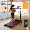 Walking Pad Treadmill with Incline and Lights, Under Desk Treadmill with Incline for Home Office, 3 in 1 Portable Treadmill with LED Display and APP