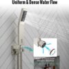 SR SUN RISE Brass 10 Inches Ceiling Mounted Shower System Brushed Nickel Bathroom Luxury Rain Mixer Shower Combo Set Ceiling Install Rainfall Shower Head System