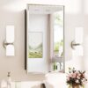 TokeShimi 14x24 Recessed or Surface Mounted Medicine Cabinet Mirrored, Brushed Nickel Bathroom Medicine Cabinet Mirror Aluminum Framed Modern Farmhouse, Metal Mirror with Storage Adjustable