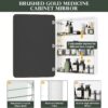 WallBeyond WallByond Bathroom Medicine Cabinet with Mirror, 24x36 Inch Gold Recessed Medicine Cabinet with Round Corner Aluminum Alloy Metal Framed, Single Door Modern MedicineMabinet with Storage