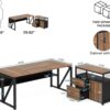 Tribesigns 63" Executive Desk with Reversible File Cabinet, Large L-Shaped Office Desk with Drawers, Business Furniture Workstation for Home Office