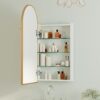 Arched Medicine Cabinet with Mirror,Arch Bathroom Medicine Cabinet with 3 Shelves,Wall Mounted Only,16x31 Inch