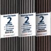 Woven Sound Wood Panels for Wall, Functionality and Durability, Enhanced Acoustic & Sound Proof Fluted Design, Versatile Wood Slat Wall Decor for Home & Office, 2 Pack Deep Gray, 47.2x12.5 Inch