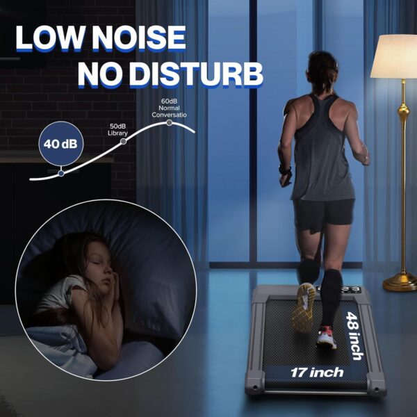 10% Incline Walking Pad Treadmills, Under Desk Treadmill 265/340+lb Capacity for Home Small Space, Portable Foldable Adjustable Incline Treadmill, Easy to Move and Upright Store, Mute Beep, Quieter