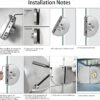 Fits on 1/2" Glass,10 mm -12 mm, Glass Door Lock, Stainless Steel Double Bolts Swing Push Sliding Access Control Office Glass Door Lock with 3 Keys (101-B)