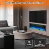 3 Sided Electric Fireplace, 80 inch Fireplace Inserts Fire Place Heater, Realistic 251 RGB Flame with 3 LED Lights, Smart WiFi, Remote Control, Log and Crystals