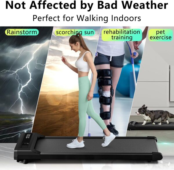 Walking Pad Treadmill Under Desk,Walking Pad for Office Home,265 lbs Capacity Portable Mini Treadmill, 2.5HP 2 in 1 Walking Jogging with Remote Control, LED Display