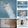 Aolemi Tub Shower Faucet Set With Valve Wall Mount Shower Trim Kit 6 Inch Bathtub Fixtures Rough-in Valve Single-Spray Shower Head System 5.3 Inch Tub Spout Brushed Nickel Modern