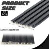 12 Pack 48 x 6 Inch Wood Slat Wall Paneling Black Wainscoting Panels Acoustic WPC Wall Panel Planks Decorative 3D Wall Panels for Interior Wall Decor, Living Room, Bedroom, TV Background
