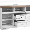 YITAHOME Large Buffet Sideboard Cabinet, 59" Farmhouse Buffet Cabinet with Drawers & Sliding Doors, Storage Cabinet for Kitchen, Living Room (White)