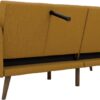 Novogratz Brittany 82 Inch Futon Sofa Bed, Upholstered Couch Sleeper with Tufted Back, Mid-Century Modern, Mustard