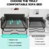 Convertible Pull Out Sofa Bed - Modern Sofa Sleeper Couch, Pull-Out Bed, 2 in 1 Loveseat Sofa Bed for Living Room & Bedroom, Futon Sofa Bed, Small Sofa Bed for Apartment, Grey