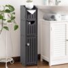 AOJEZOR Small Bathroom Storage Cabinet - Toilet Paper Cabinet Fit for Mega Roll, Matte Black