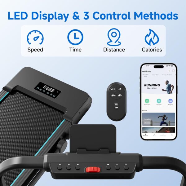 Walking Pad with Auto Incline, Under Desk Folding Treadmill with Remote Control and LED Display for Home Office, 2.5HP Portable Walking Jogging Running Machine, 300 LB Capacity