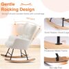 Sweetcrispy Rocking Chair Nursery, Teddy Upholstered Glider Rocker with High Backrest, Reading Chair Modern Rocking Accent Chairs Glider Recliner for Living Room, Nursery, Bedroom