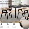 CIM0TA Modern Barrel Dining Chairs with Arms Set of 6, Upholstered Fabric Kitchen & Dining Room Chairs with Open Back/Black Wood Legs, Comfortable Side Chairs, Linen Beige
