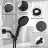 Single-Handle Shower Faucet Set Shower Kit with Valve Shower Trim Kit with 10 Spray Handheld Shower Head System Shower Valve and Trim Kit Matte Black Shower Fixtures