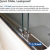 DELAVIN 56-59 in. W x 59 in. H Semi-Frameless Double Sliding Tub Shower Door, Water Repellent Bathtub Door, SGCC Tempered Bathtub Glass Door with Explosion-Proof Film, Stainless Steel Hardware