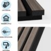 2PCS Wood Wall Panels, 3D Fluted Sound Absorbing Slat Wall Paneling in Walnut, Wood Finish Sound Proof for Wall and Ceiling 47.2" x23.6"/ Sheet