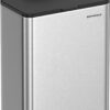 SONGMICS Hanging Trash Can, 2.1-Gallon (8 L) Small Kitchen Garbage Can with Lid, Cabinet Door Hanging or Wall-Mounted with Hooks, for Under Sink, Bathrooms, Metallic Silver ULTB810E08