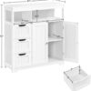 Yaheetech Bathroom Floor Cabinet, Wooden Storage Organizer with 3 Drawers and 2 Open Shelves, Freestanding Storage Cabinet with a Large Bottom Cabinet for Bathroom, Living Room, Kitchen, White