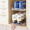 Delamu 2 Sets of 2-Tier Multi-Purpose Bathroom Under Sink Organizers and Storage, Stackable Kitchen Pantry Organization, Pull Out Medicine Cabinet Organizer with 8 Movable Dividers