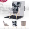 Joysoul Living Room Accent Chair Modern High Back Arm Chair, Houndstooth Pattern Bohemian Style Chairs for Bedroom Waiting Room
