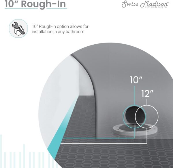 Swiss Madison Well Made Forever SM-1T277, Sublime II One-Piece Round Toilet, 10" Rough-In 1.1/1.6 gpf