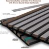 Woven Sound Wood Panels for Wall, Functionality and Durability, Enhanced Acoustic & Sound Proof Fluted Design, Versatile Wood Slat Wall Decor for Home & Office, 2 Pack Deep Gray, 47.2x12.5 Inch