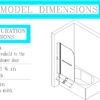 Shower Door 31" W x 55" H, Frameless Hinged Bathtub Shower Door, Bathtub Shower Screen Door, 1/4" (6mm) Tempered Glass Panel with Stainless Steel Handles (Chrome)